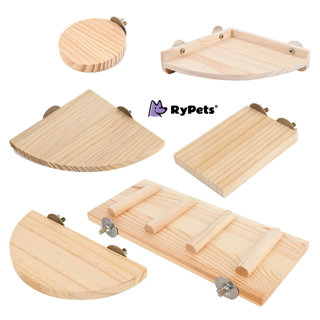 Parrot Hamster Stand Board Wood Perch