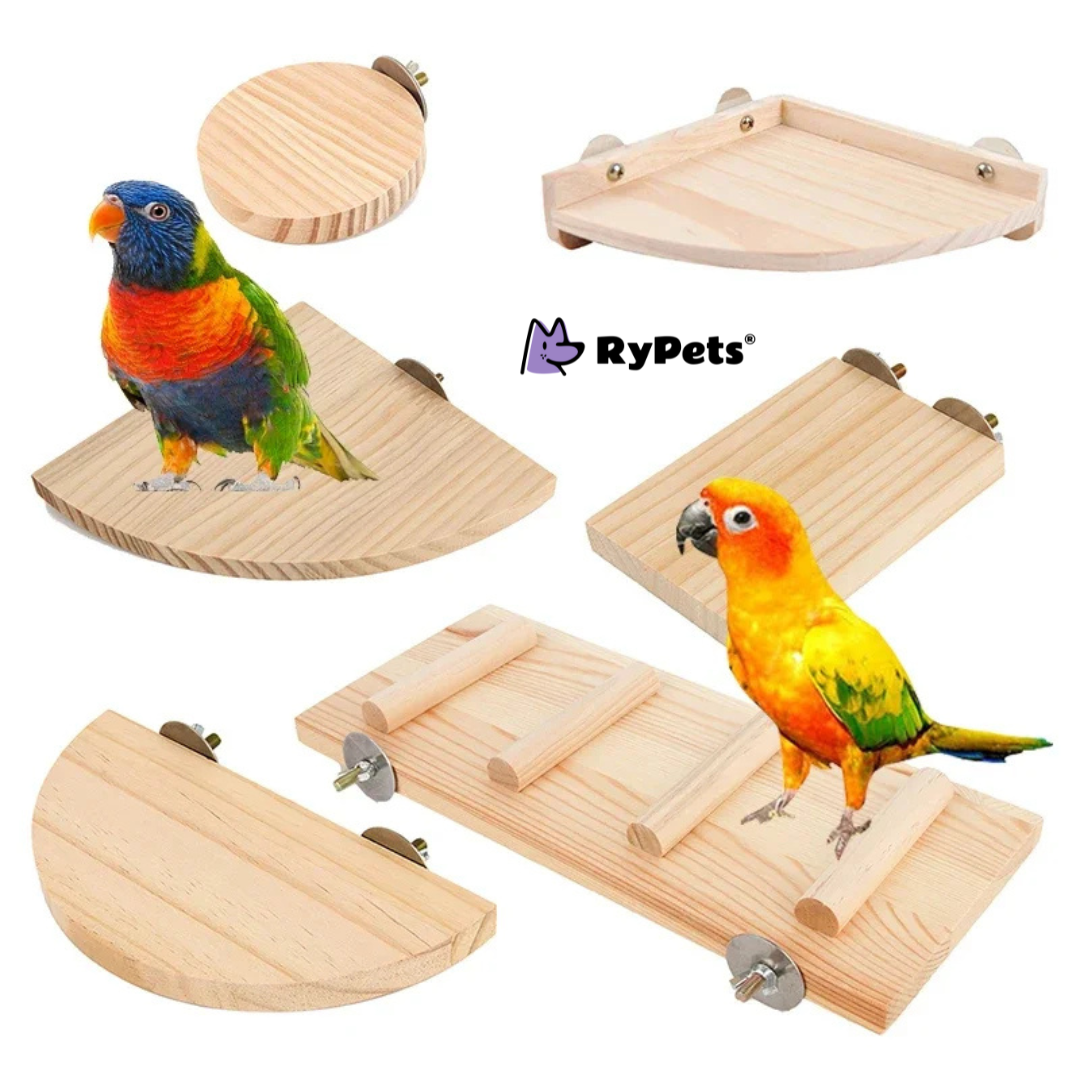 Parrot Hamster Stand Board Wood Perch