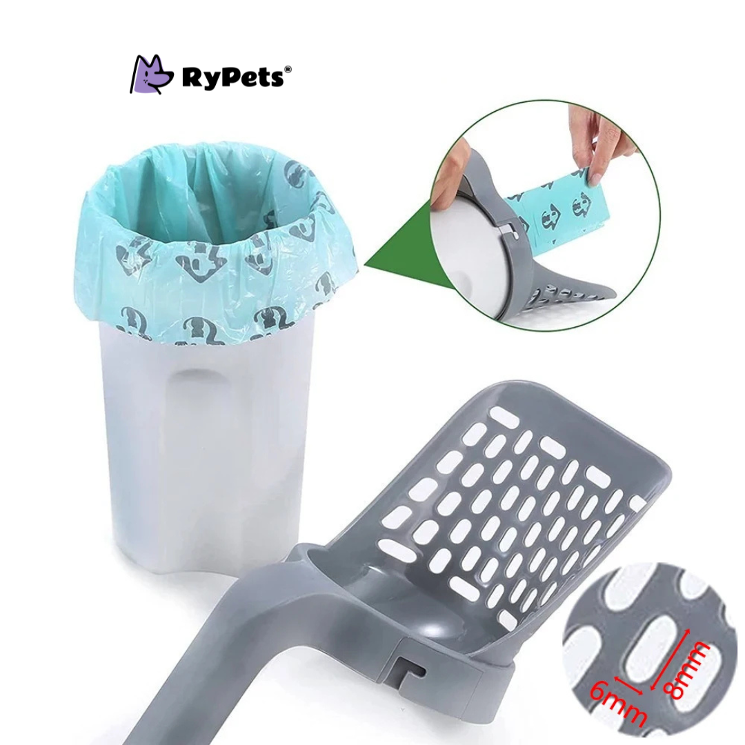 Self-Cleaning Cat Litter Scoop with Trash Bag