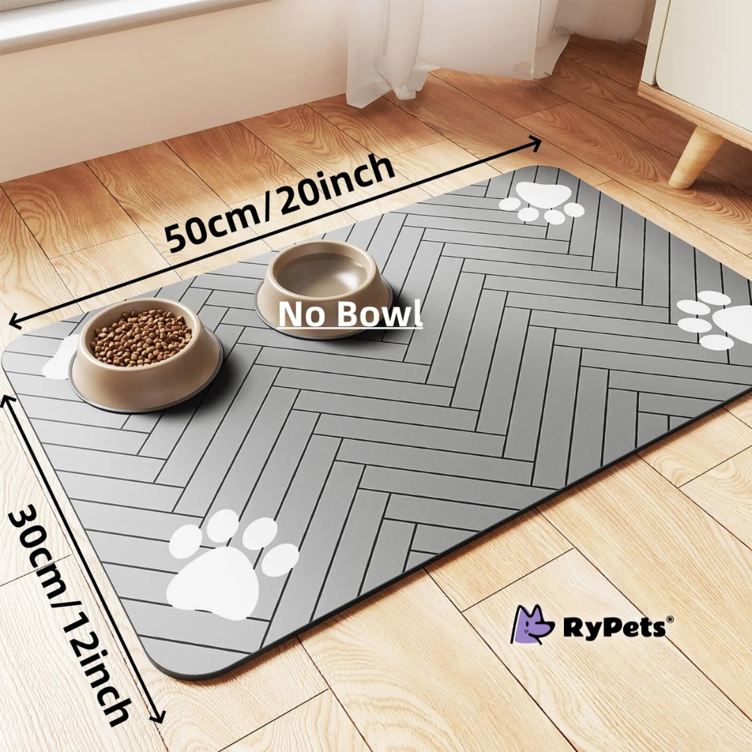 Pet Feeding Mat - Absorbent Mat for Food and Water Bowls