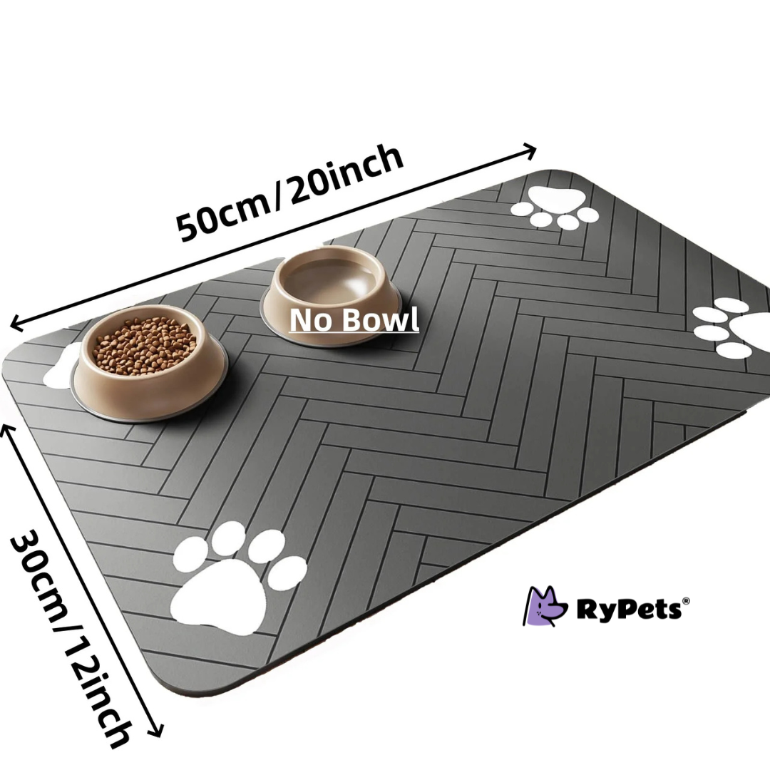 Pet Feeding Mat - Absorbent Mat for Food and Water Bowls