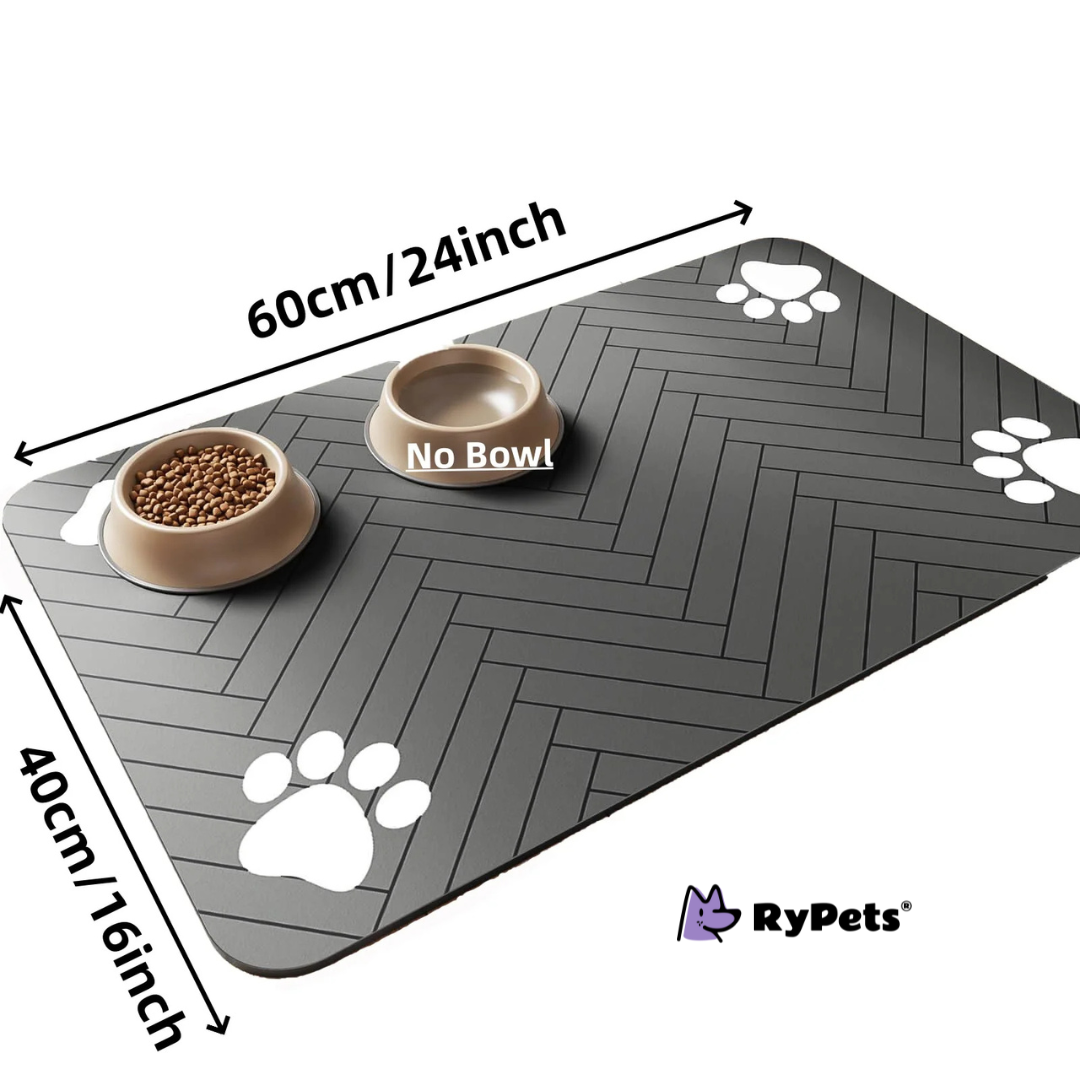 Pet Feeding Mat - Absorbent Mat for Food and Water Bowls