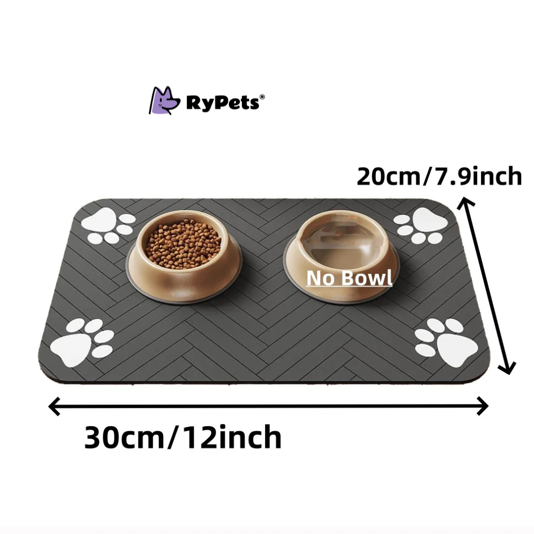 Pet Feeding Mat - Absorbent Mat for Food and Water Bowls