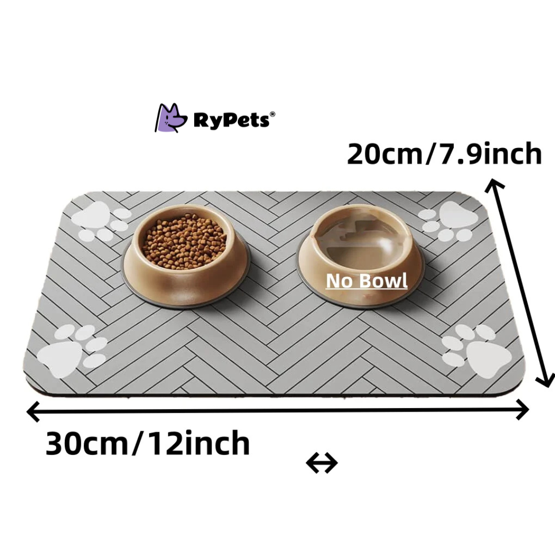 Pet Feeding Mat - Absorbent Mat for Food and Water Bowls