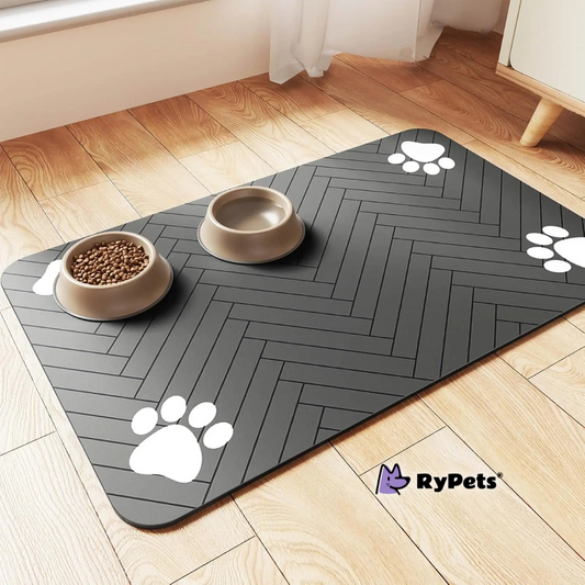 Pet Feeding Mat - Absorbent Mat for Food and Water Bowls